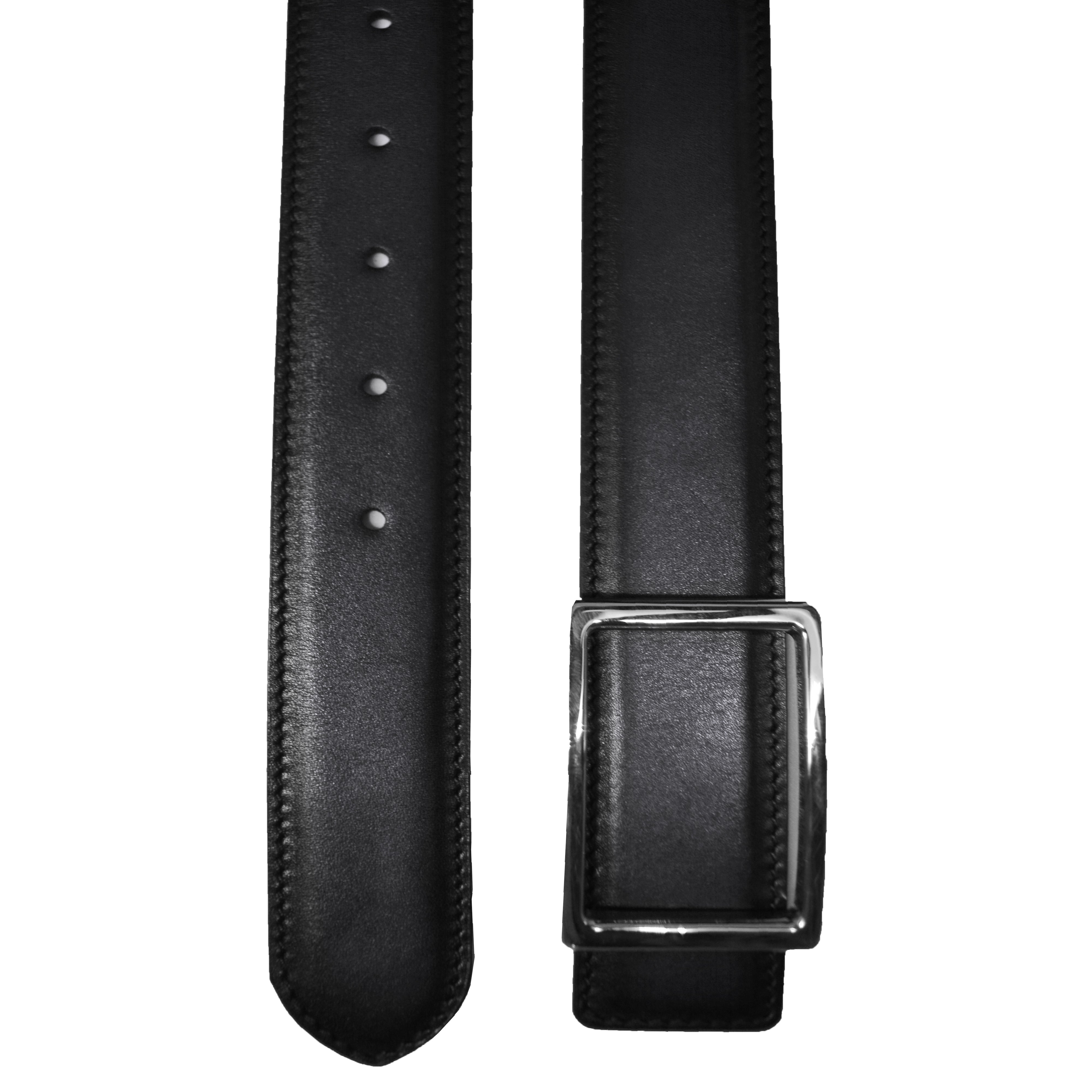 Reversible double calfskin leather red and black belt