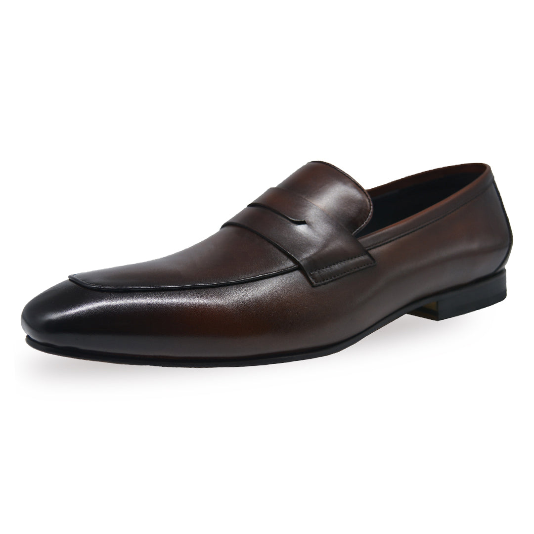 Men's Dark Brown Calfskin Shiny Classic Penny Loafer