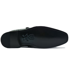 Dark Green Alligator Monk Strap Loafer