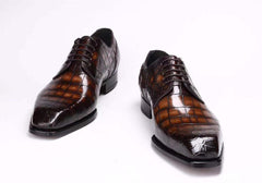 Men's Handmade Brown Alligator Leather Oxfords – Finely Crafted