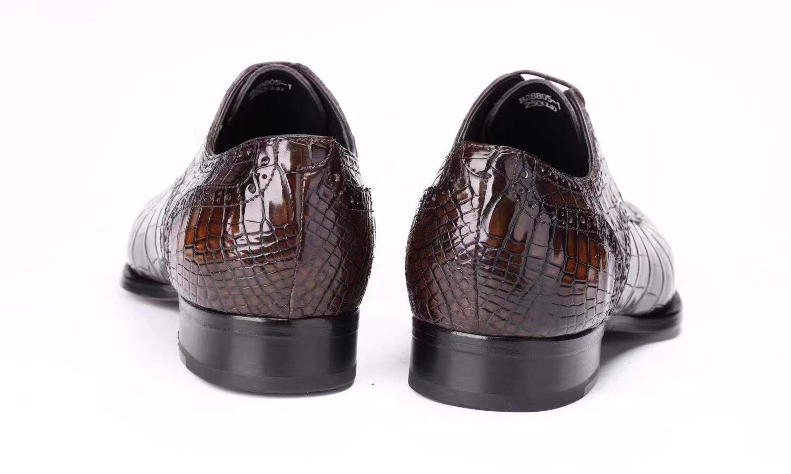 Men's Handmade Brown Alligator Leather Oxfords – Finely Crafted
