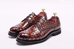 MEN'S ORANGE ALLIGATOR SHOES - MEN'S WONDER EXOTIC ALLIGATOR BODY OXFORDS