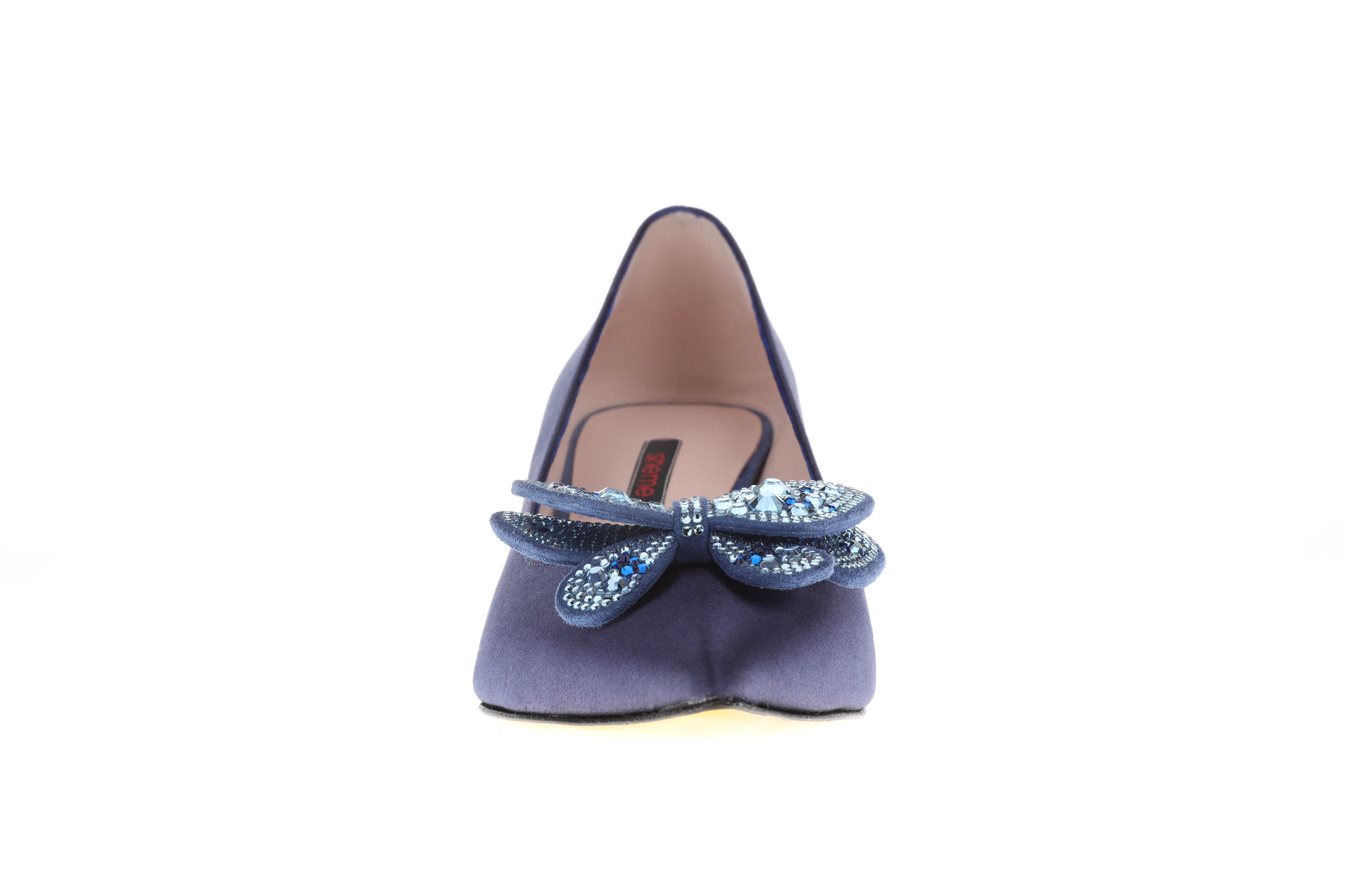 Women's Luxurious Femininity of Purple Belt Diamond Silk Leather Toe pump
