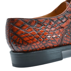 MEN'S RED ALLIGATOR SHOES - MEN'S WONDER EXOTIC ALLIGATOR BODY OXFORDS