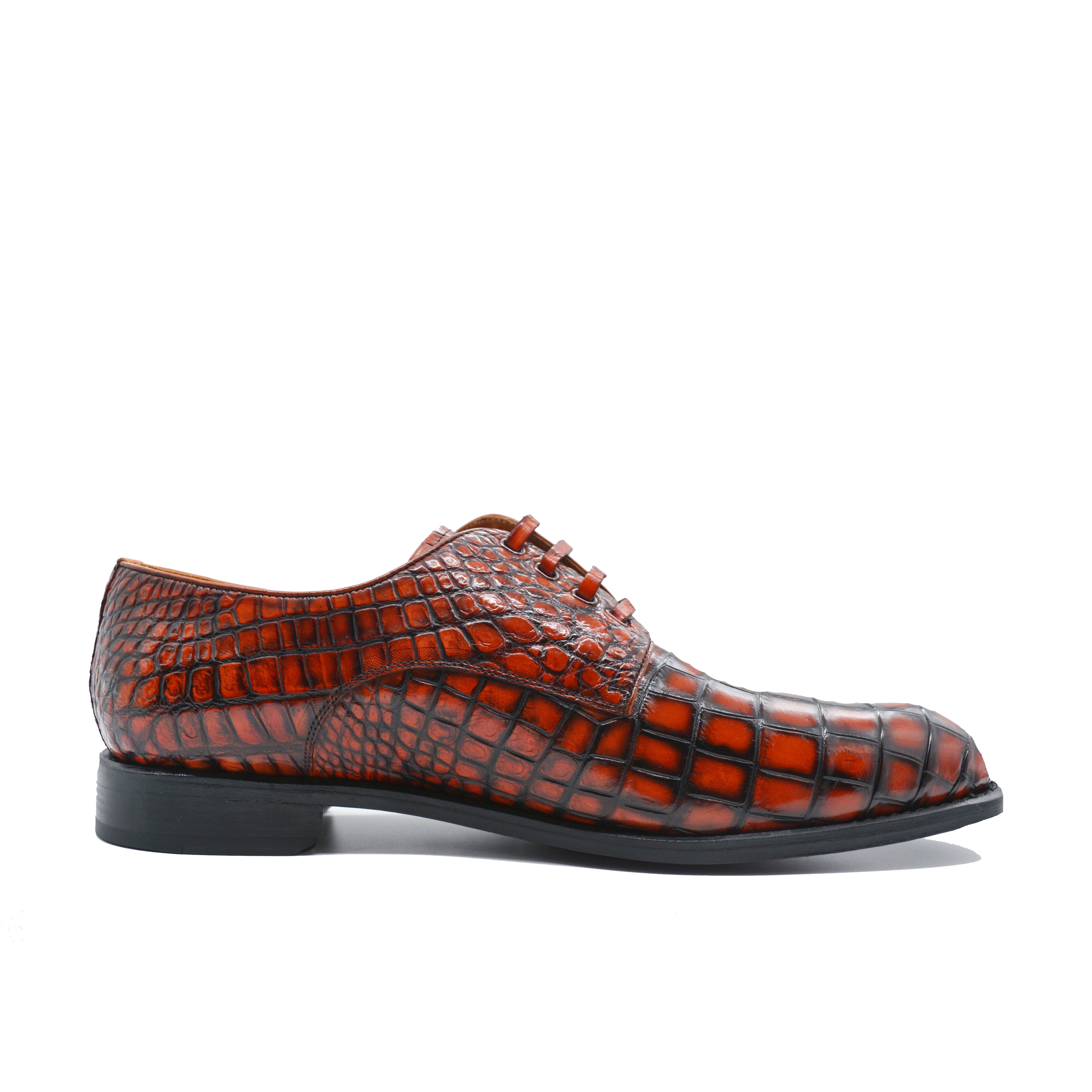 MEN'S RED ALLIGATOR SHOES - MEN'S WONDER EXOTIC ALLIGATOR BODY OXFORDS
