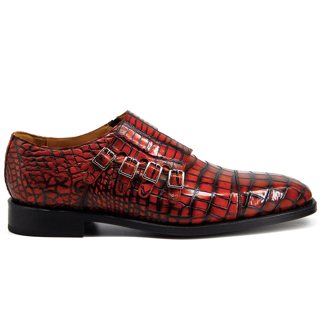 Mens Multi monk alligator leather Dress shoes | Exotic Mens Shoes