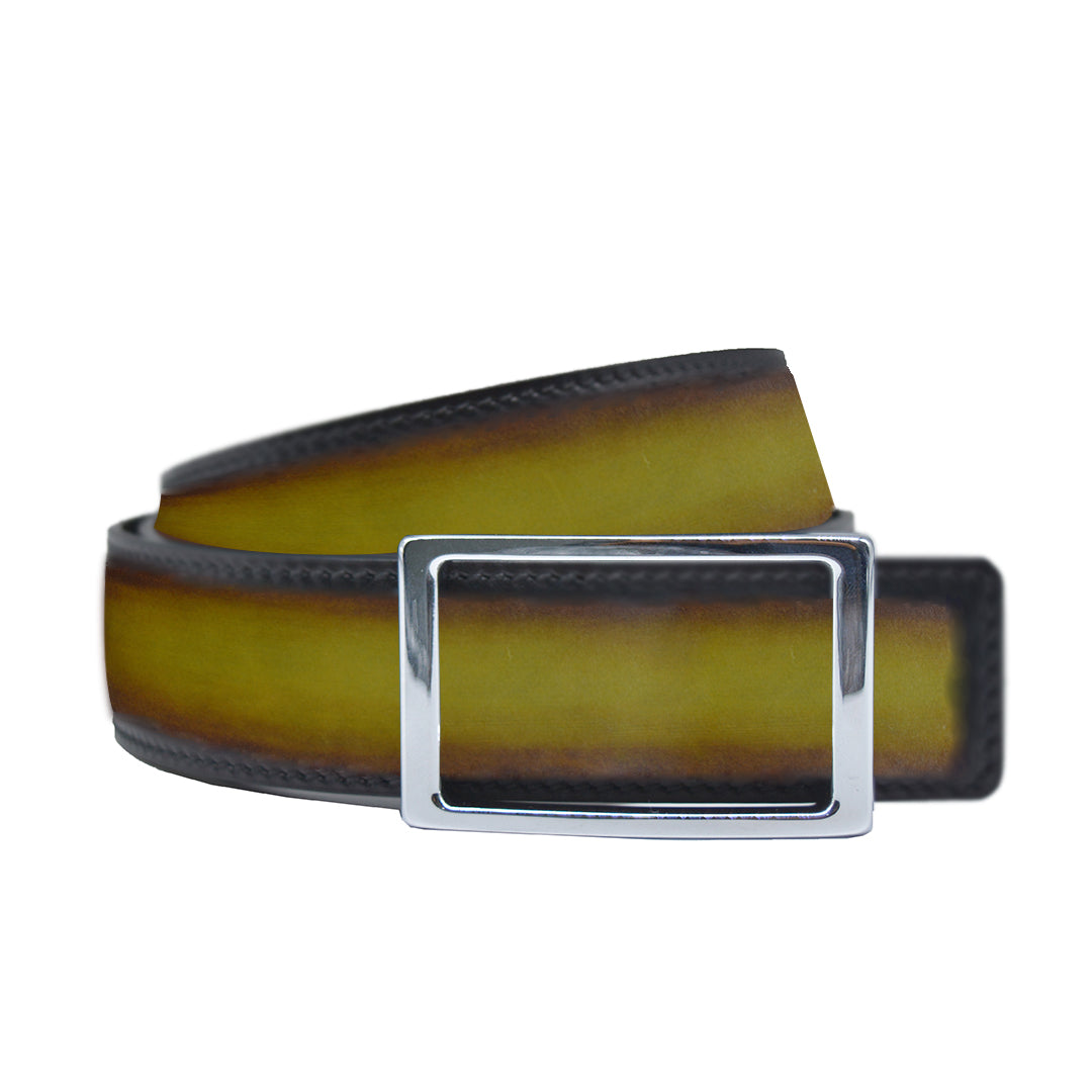 One-sided calfskin Turquoise belt