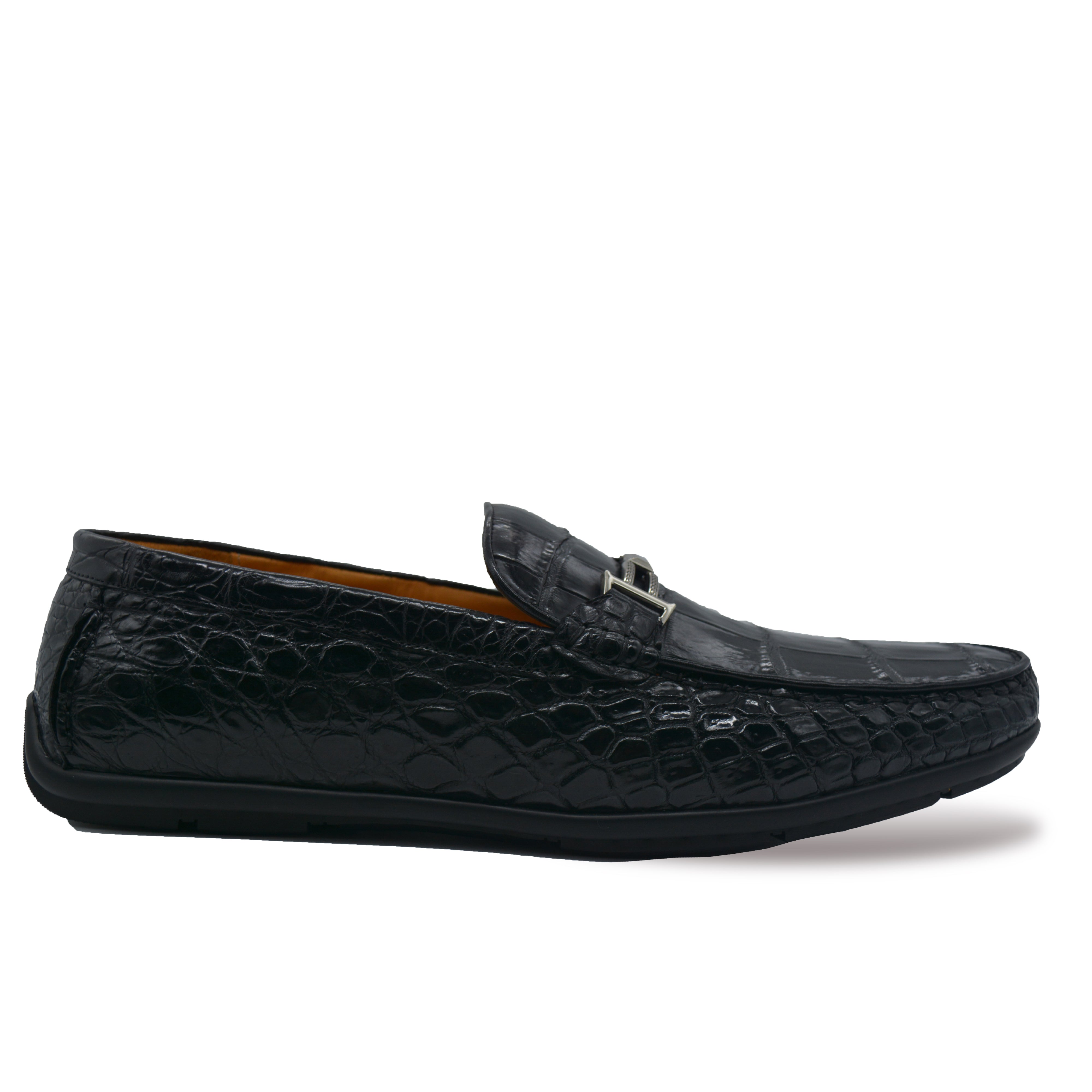 Men's Black Slip-on Shoes Genuine Leather Slip-on Casual Fashion Leather Shoes