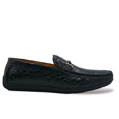 Men's Black Slip-on Shoes Genuine Leather Slip-on Casual Fashion Leather Shoes