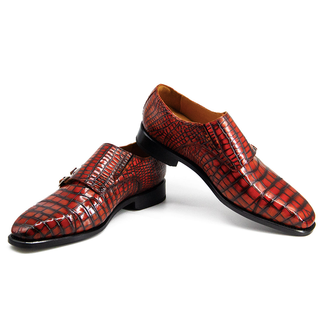 Mens Multi monk alligator leather Dress shoes | Exotic Mens Shoes
