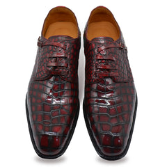 MENS amaranth ALLIGATOR SHOES - DESIGNER SHOES MEN'S WONDER amaranth EXOTIC ALLIGATOR BODY OXFORDS