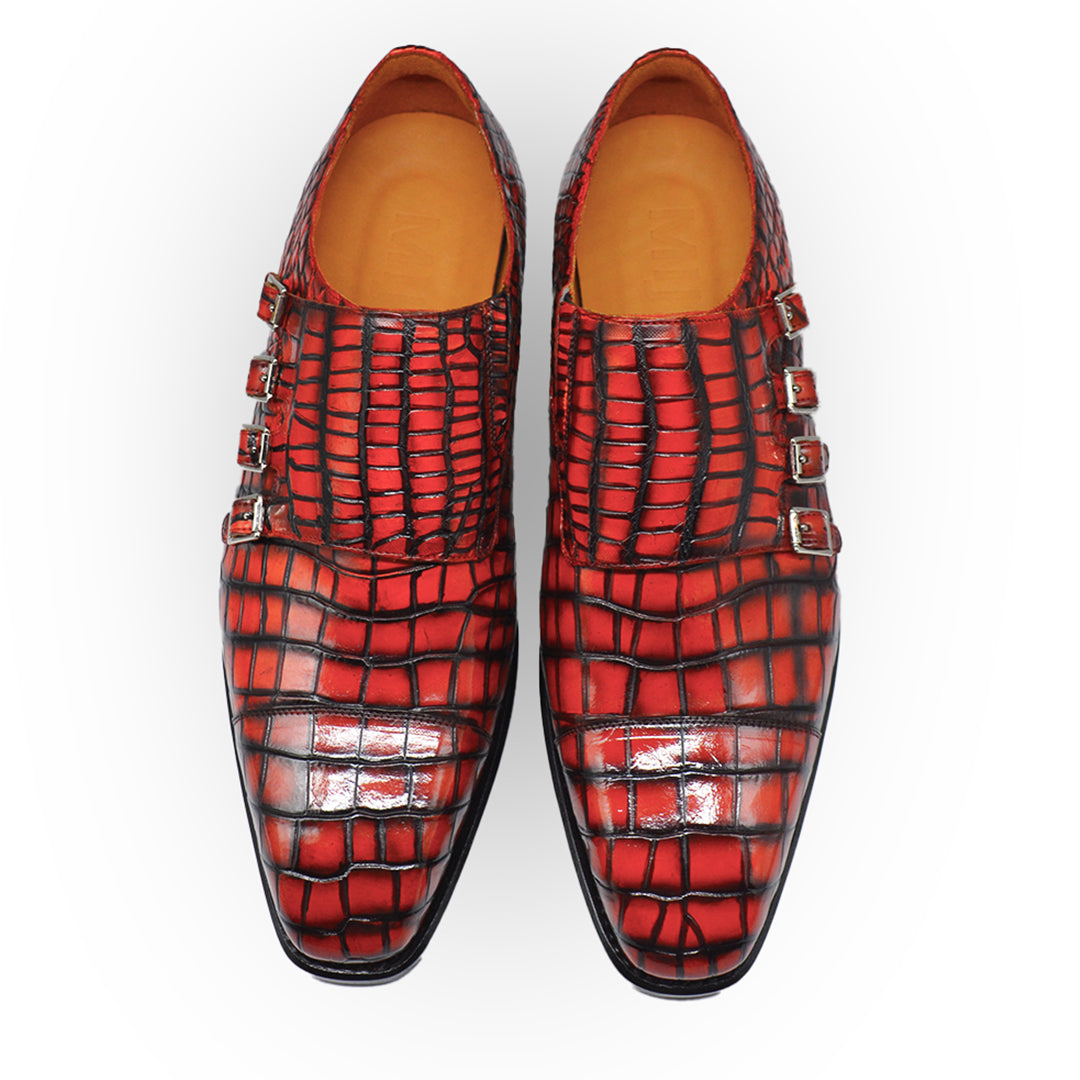Mens Multi monk alligator leather Dress shoes | Exotic Mens Shoes