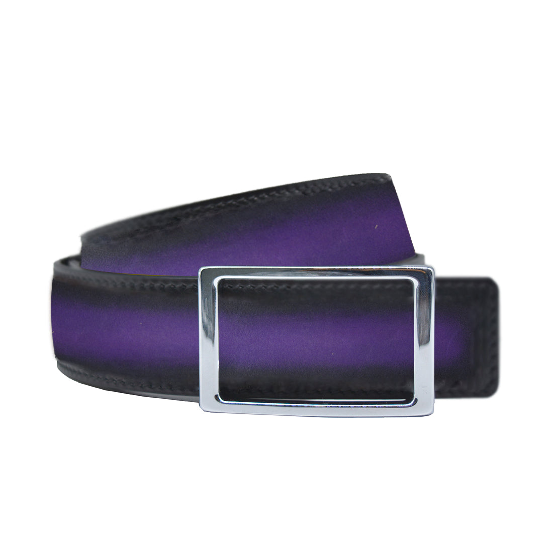 One-sided calfskin purple belt