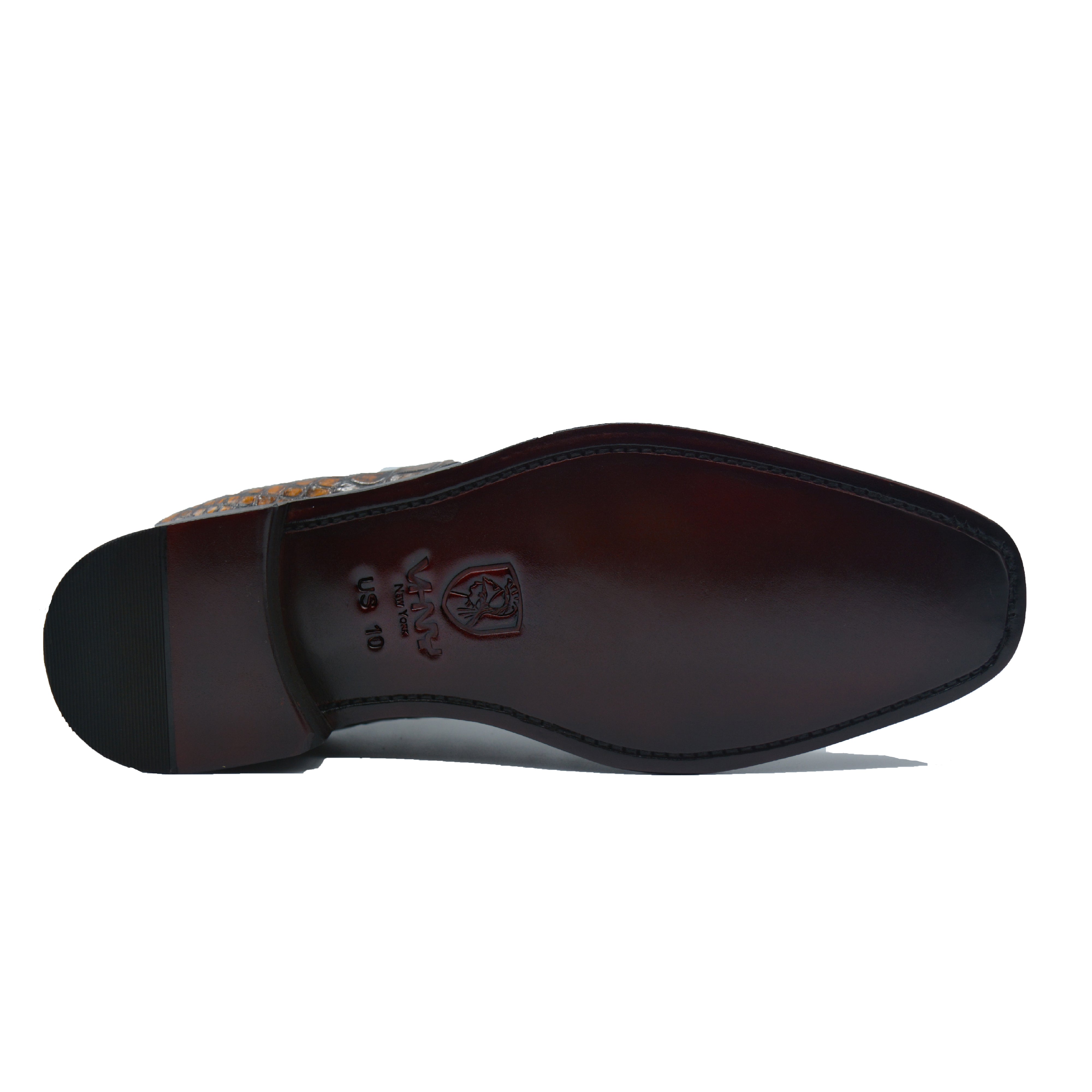 Burnished Alligator Lace-Up Oxford Sport-Rust