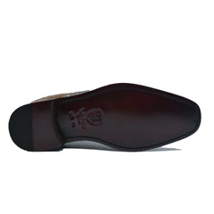 Burnished Alligator Lace-Up Oxford Sport-Rust