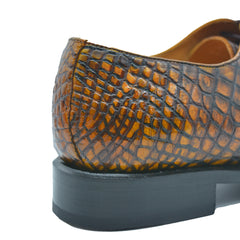 Burnished Alligator Lace-Up Oxford Sport-Rust