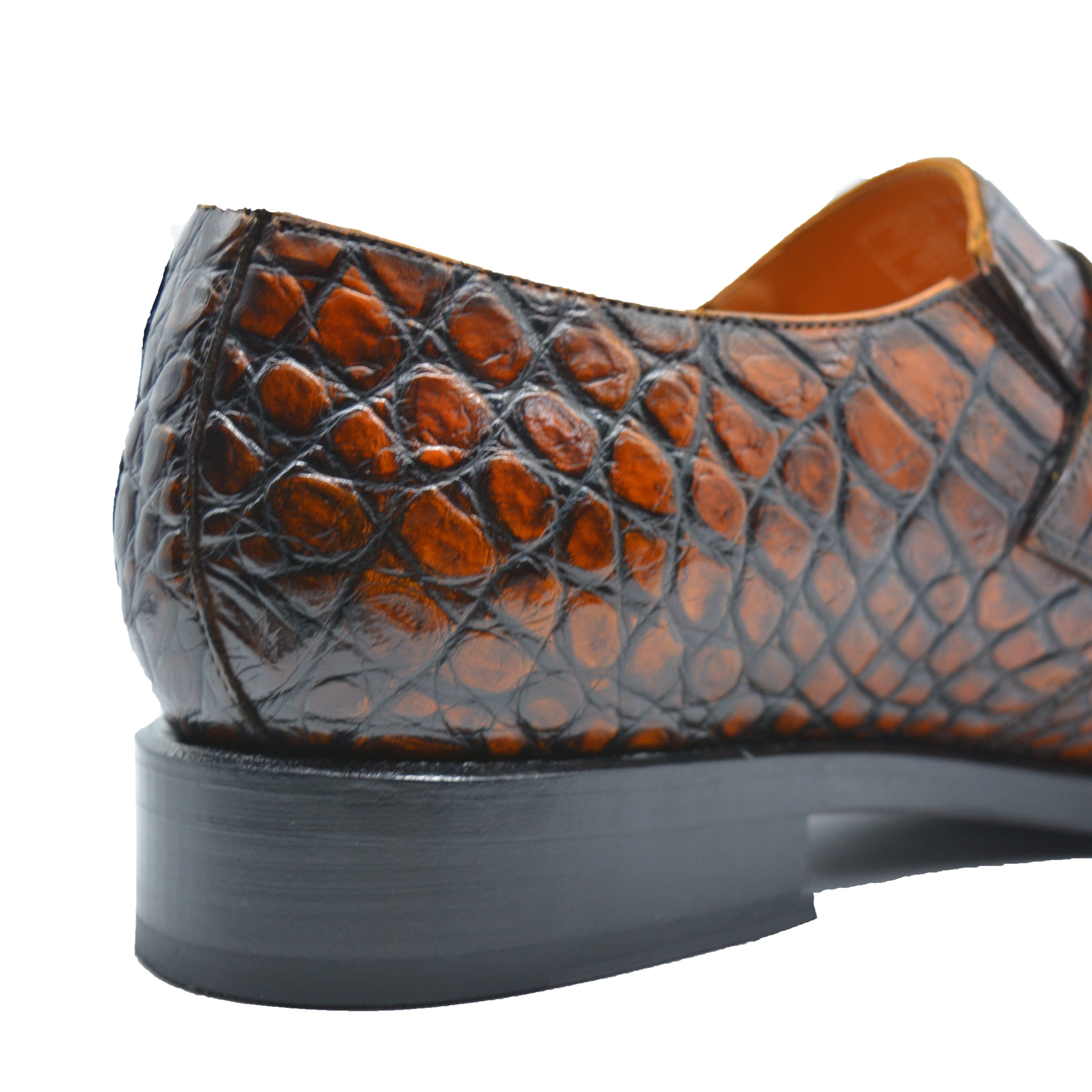 Brown Alligator Monk Strap Loafer