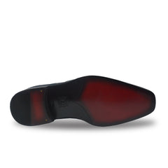 Navy Alligator Whole Cut Lace Up Oxfords