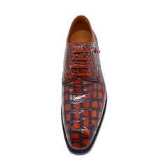 MEN'S RED ALLIGATOR SHOES - MEN'S WONDER EXOTIC ALLIGATOR BODY OXFORDS