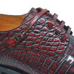MENS amaranth ALLIGATOR SHOES - DESIGNER SHOES MEN'S WONDER amaranth EXOTIC ALLIGATOR BODY OXFORDS