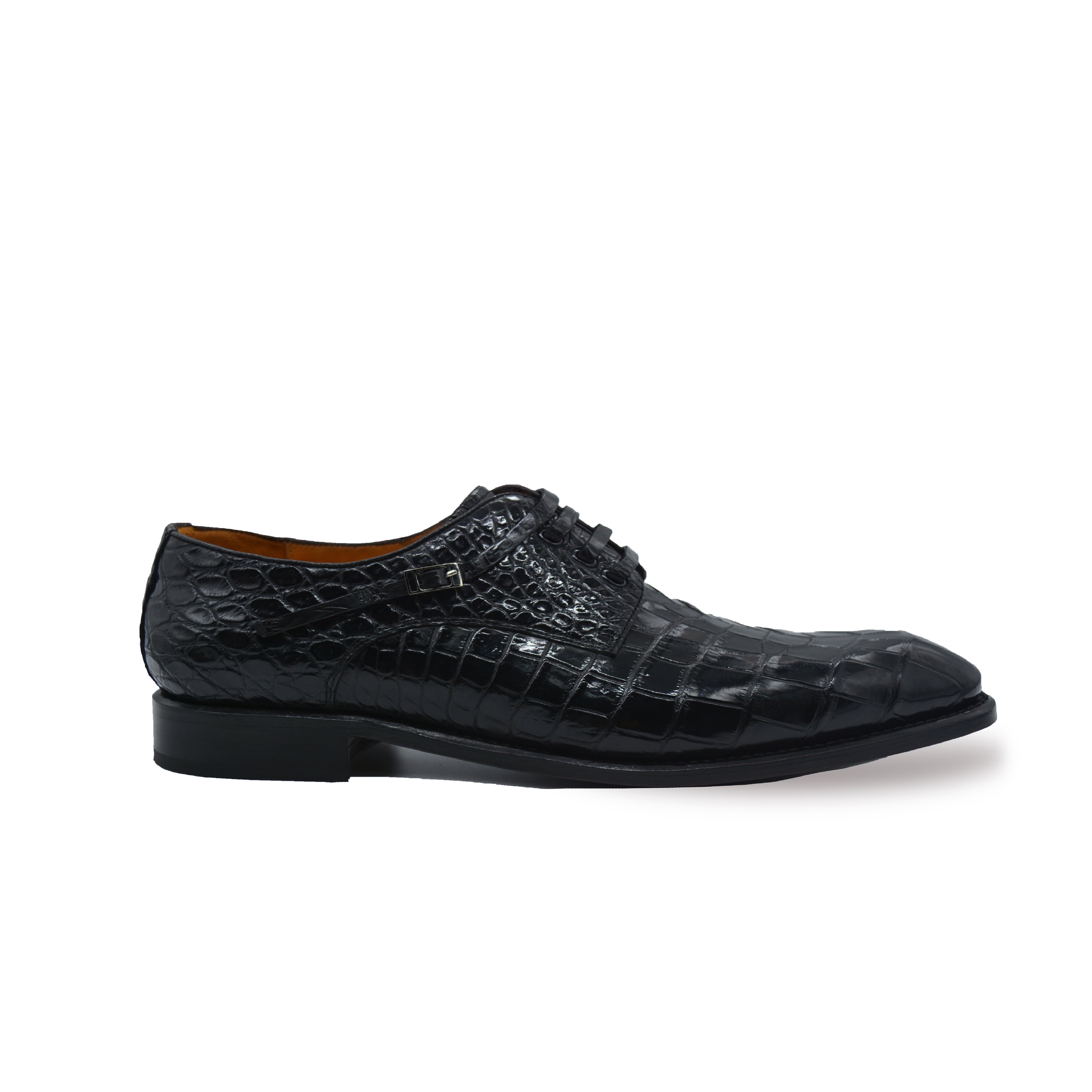 MEN'S BLACK ALLIGATOR SHOES - WONDER BLACK Exotic ALLIGATOR BODY OXFORDS Shoes