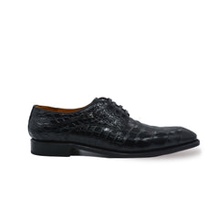 MEN'S BLACK ALLIGATOR SHOES - WONDER BLACK Exotic ALLIGATOR BODY OXFORDS Shoes