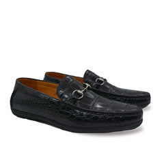 Black Chain Alligator Loafer