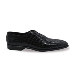 Men's black alligator shoes | classic alligator oxfords