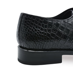 Men's black alligator shoes | classic alligator oxfords