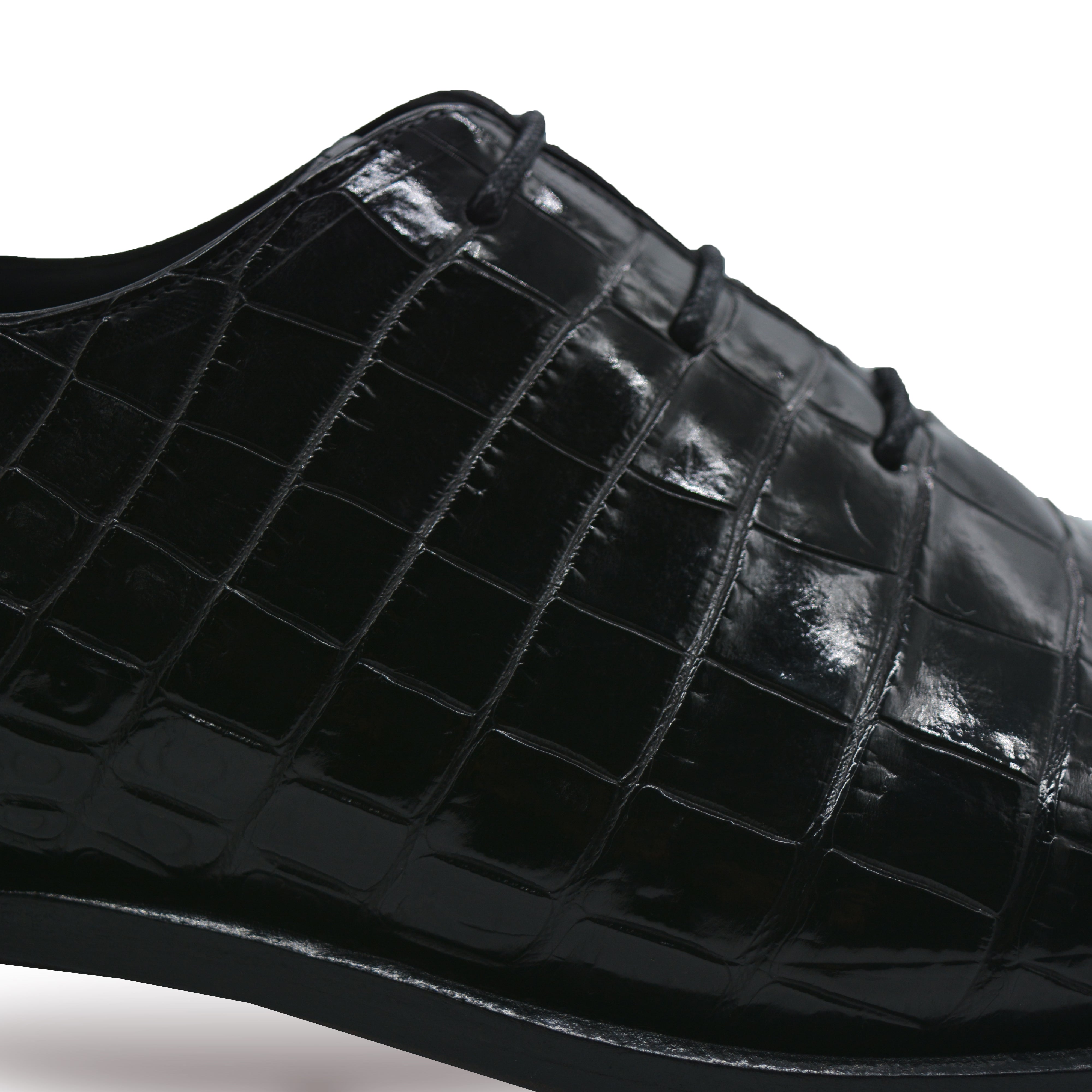 Men's black alligator shoes | classic alligator oxfords