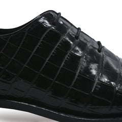 Men's black alligator shoes | classic alligator oxfords