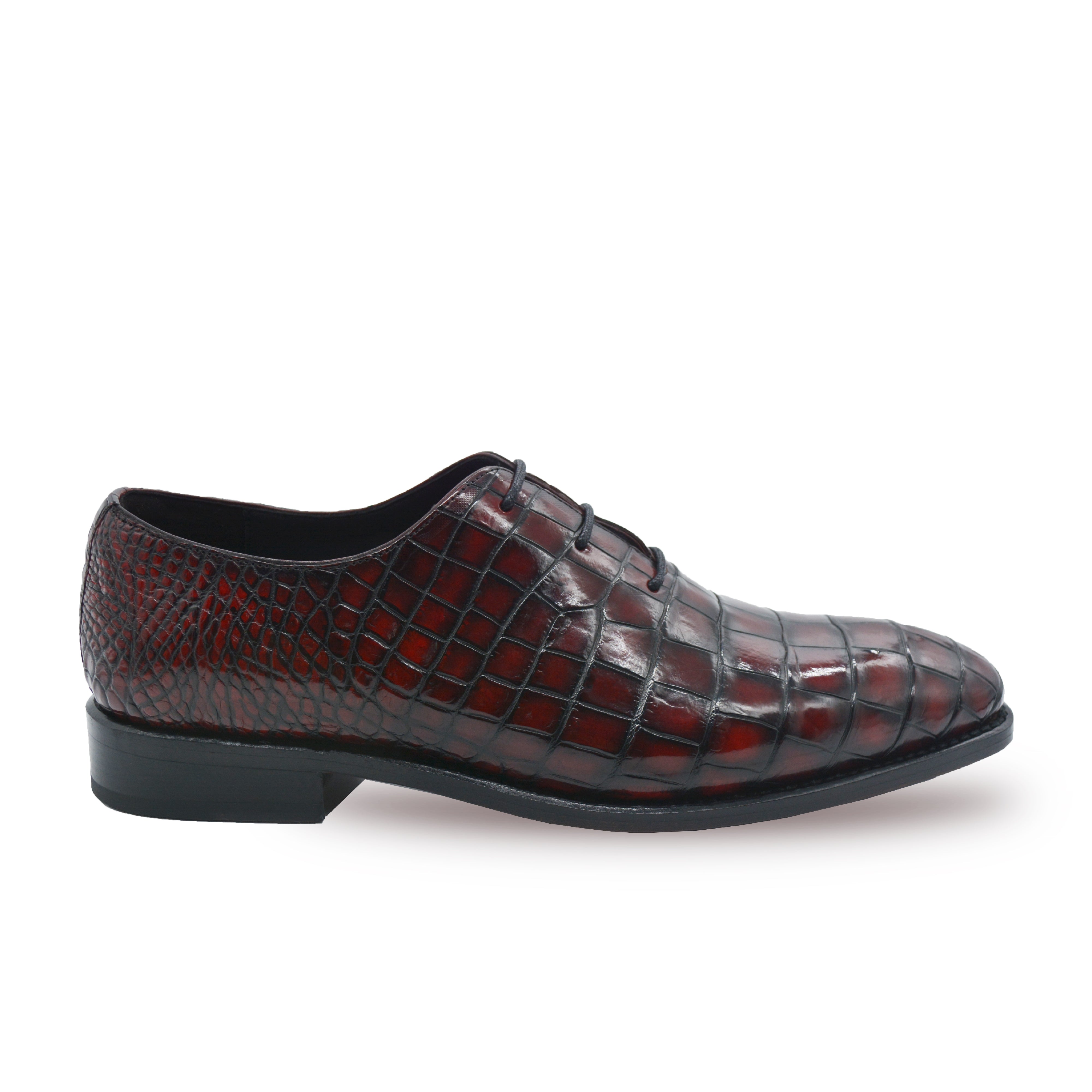Men's Red-black alligator shoes | classic alligator oxfords