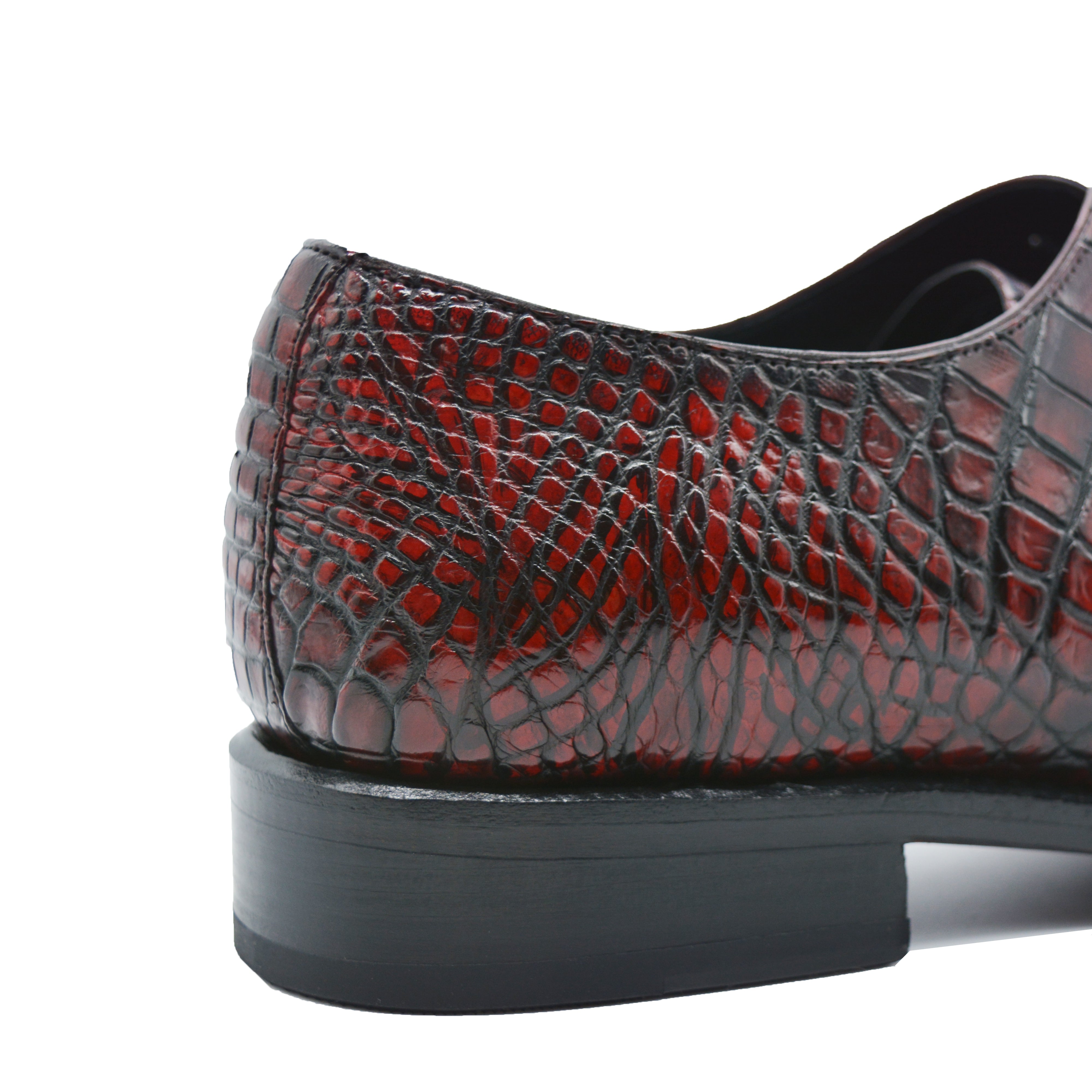 Men's Red-black alligator shoes | classic alligator oxfords