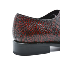 Men's Red-black alligator shoes | classic alligator oxfords