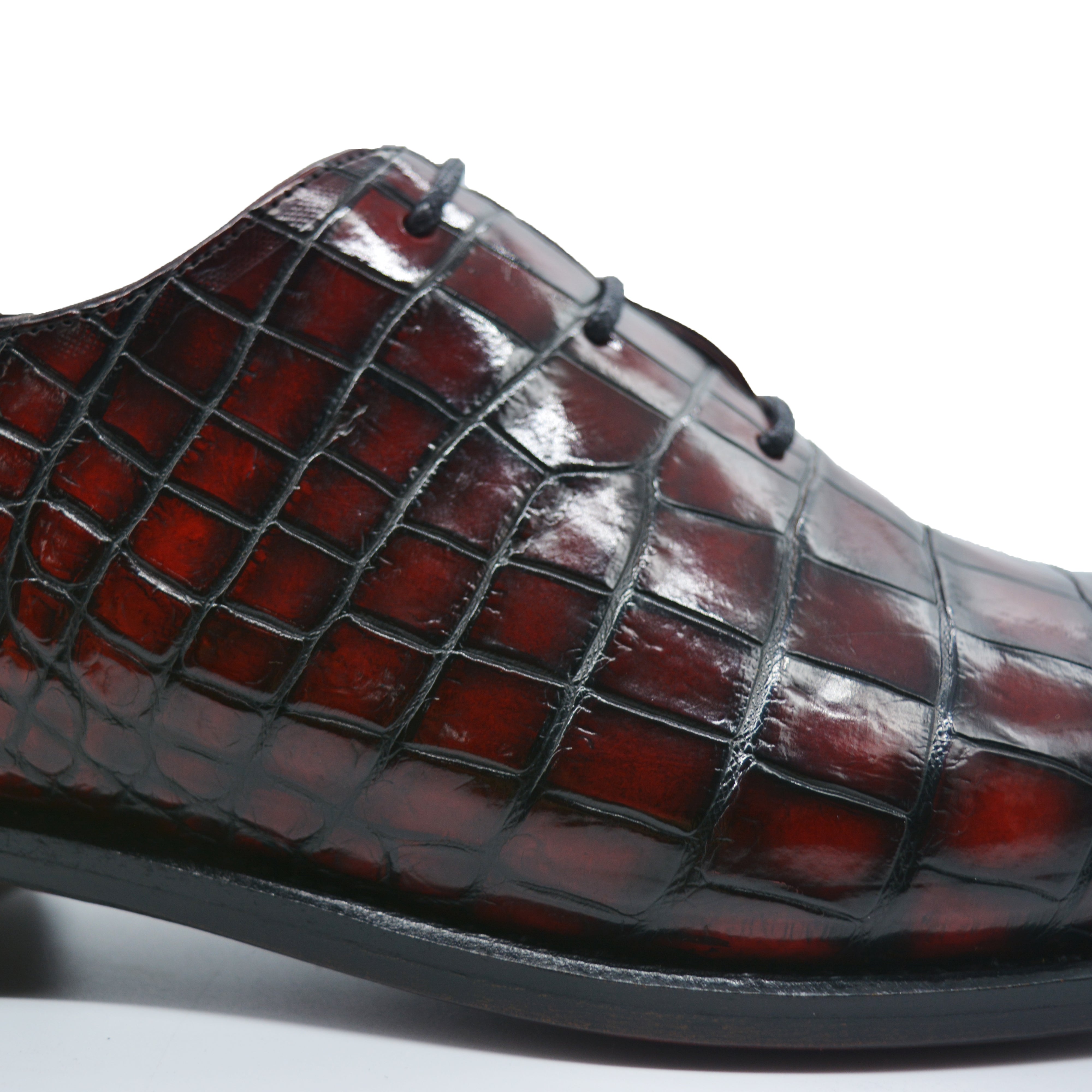 Men's Red-black alligator shoes | classic alligator oxfords