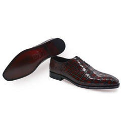 Men's Red-black alligator shoes | classic alligator oxfords