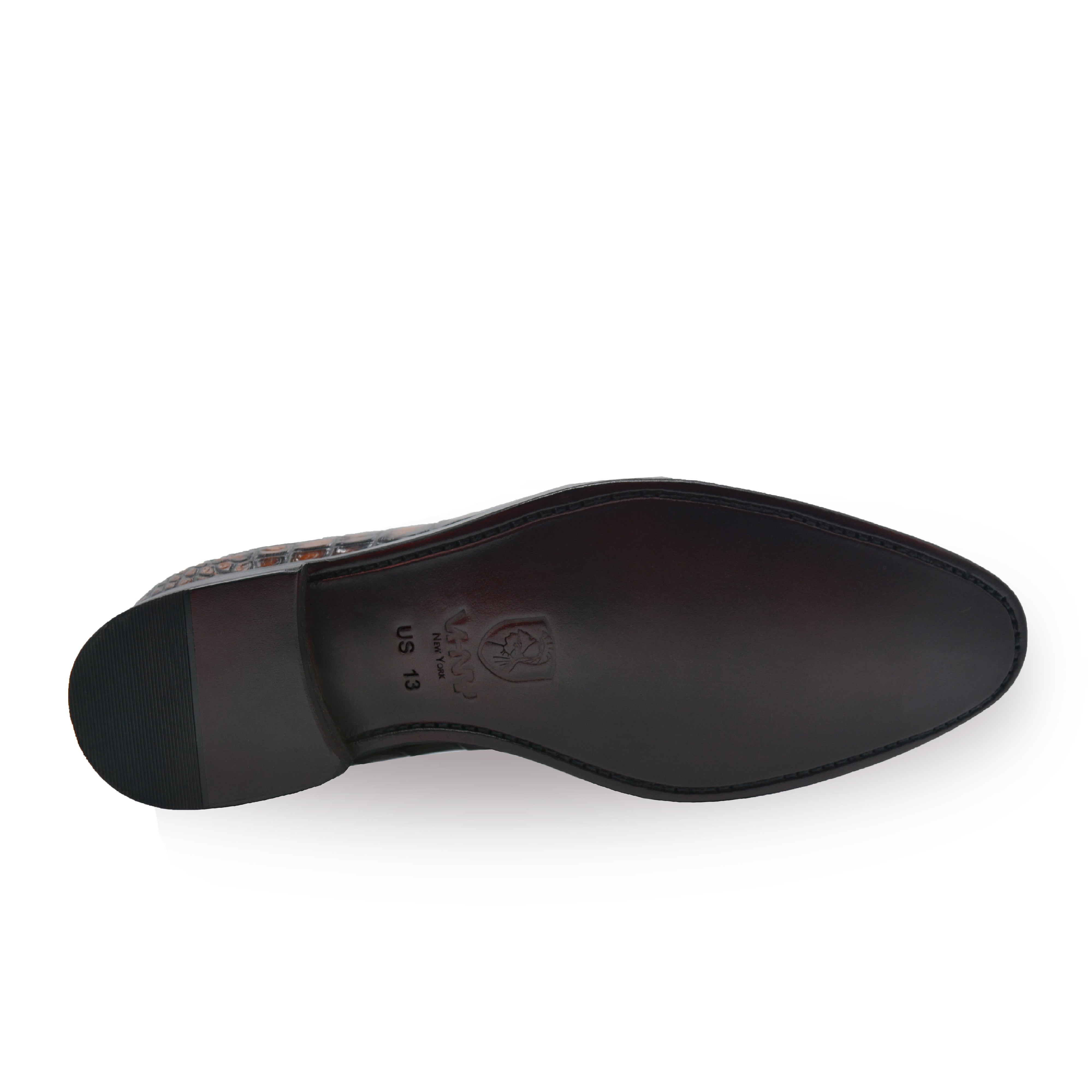 Men's Orange-black alligator shoes | classic alligator loafers