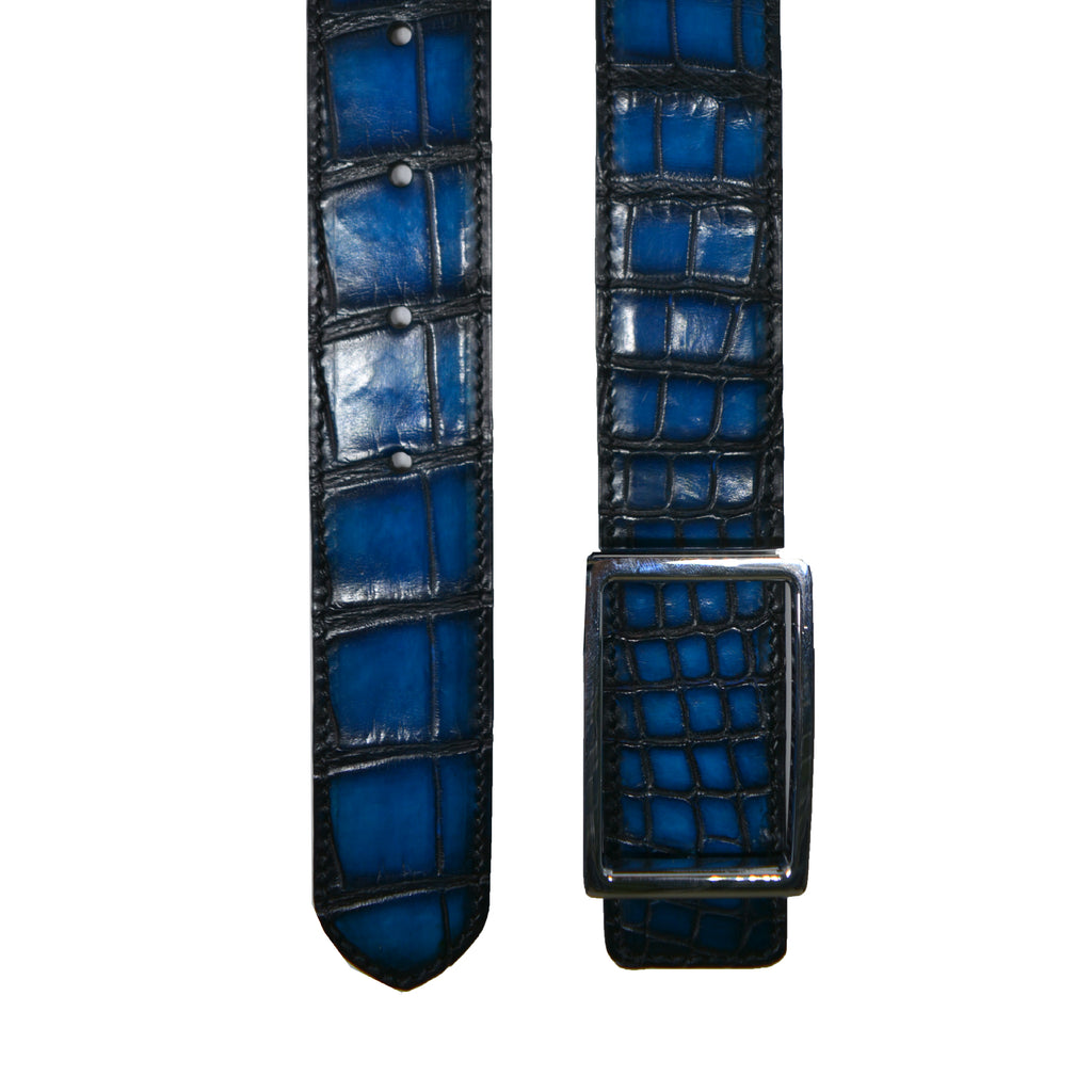 CBelt -4005HS Contrast Leather Belt - White-Salmon