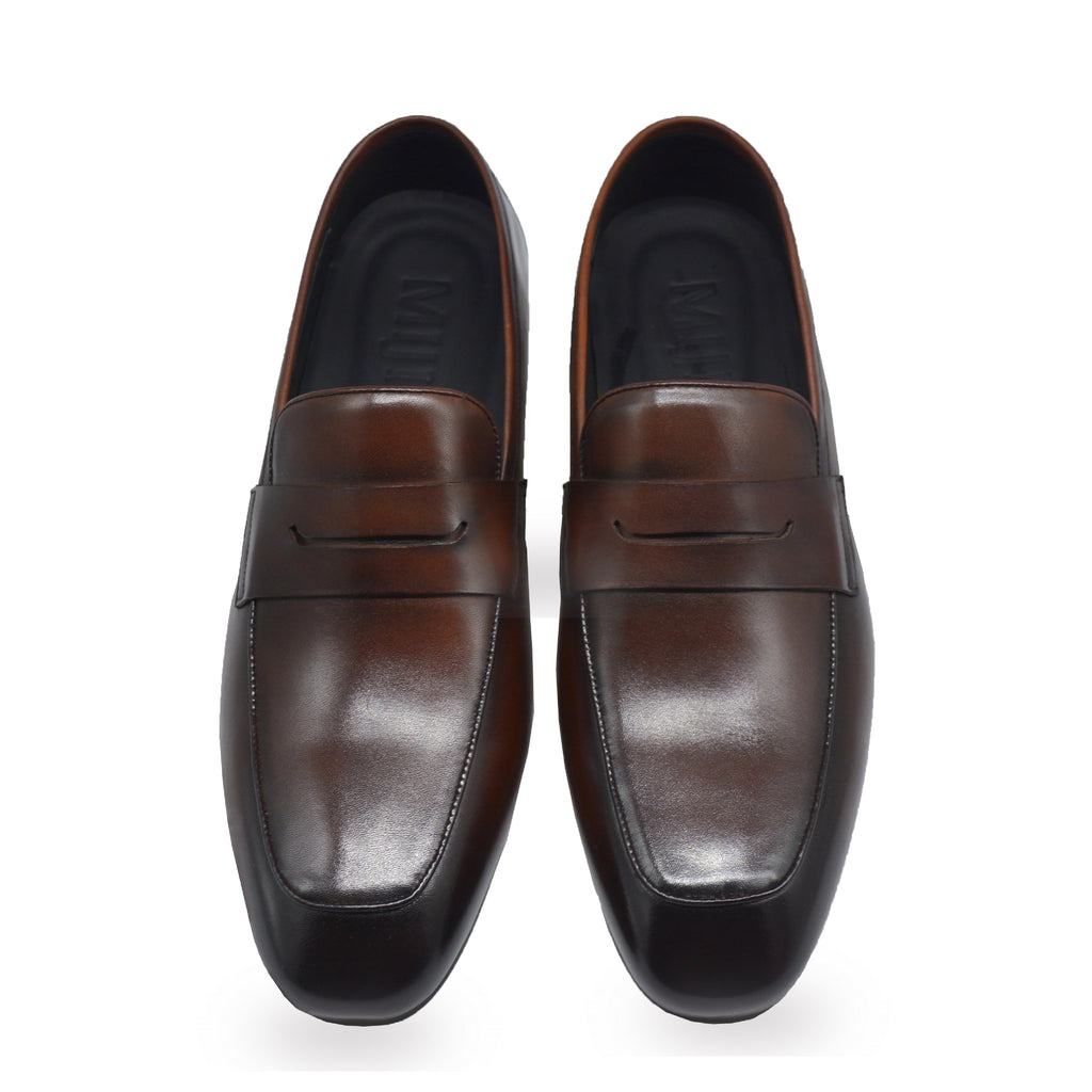 Penny loafer made of dark brown Scotch Grain calfskin - hand-polished –  Michael Jondral