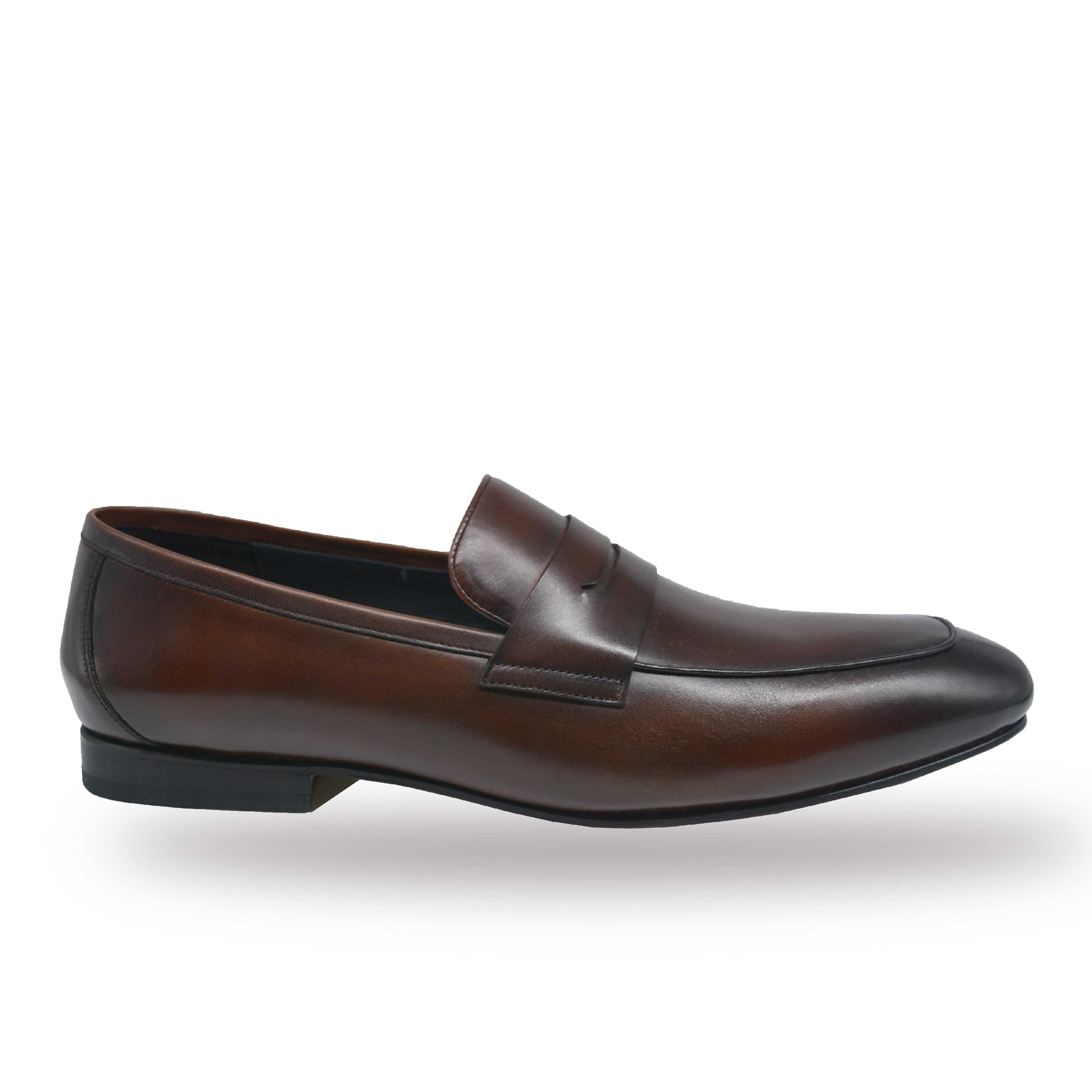 Men's Dark Brown Calfskin Shiny Classic Penny Loafer