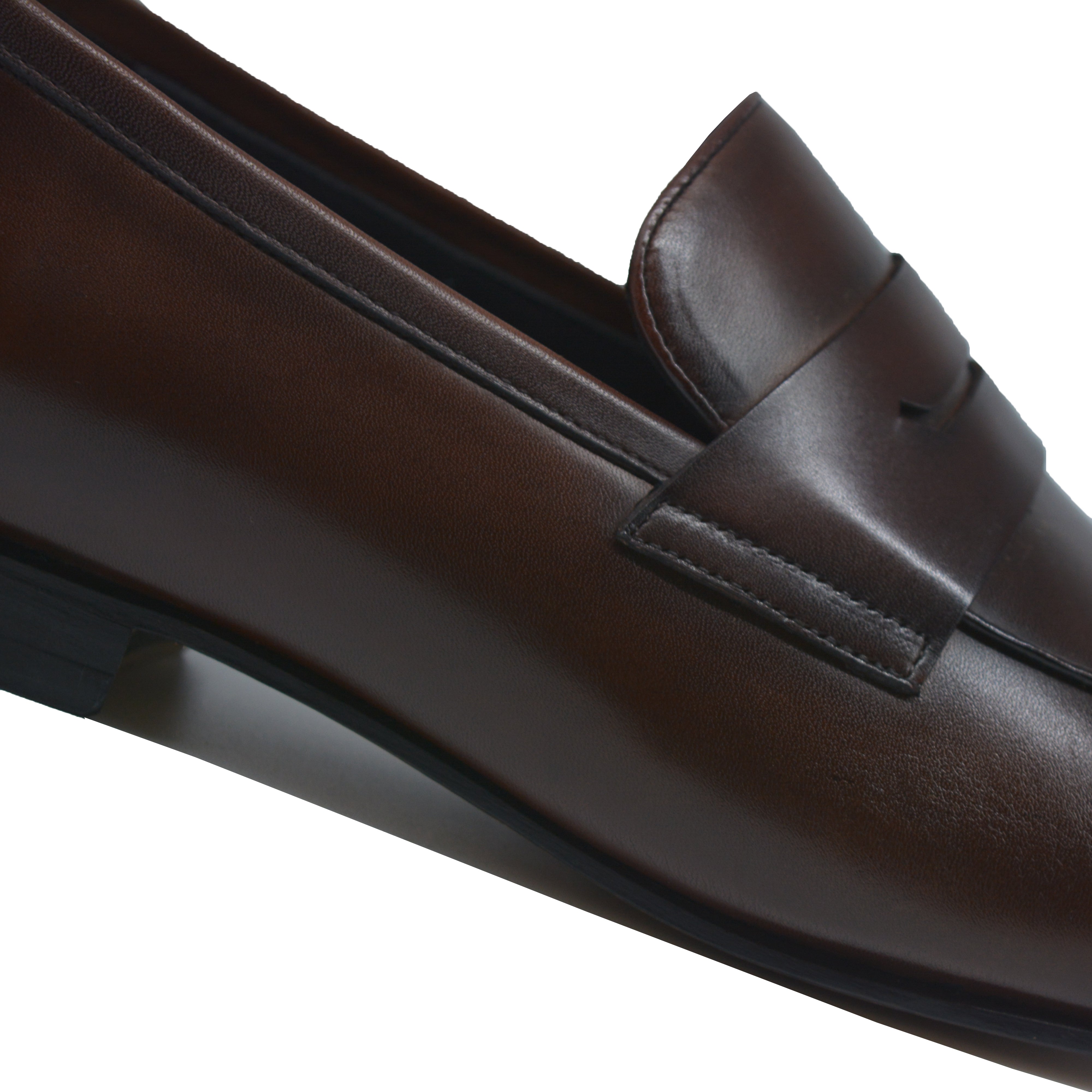 Men's Dark Brown Calfskin Shiny Classic Penny Loafer