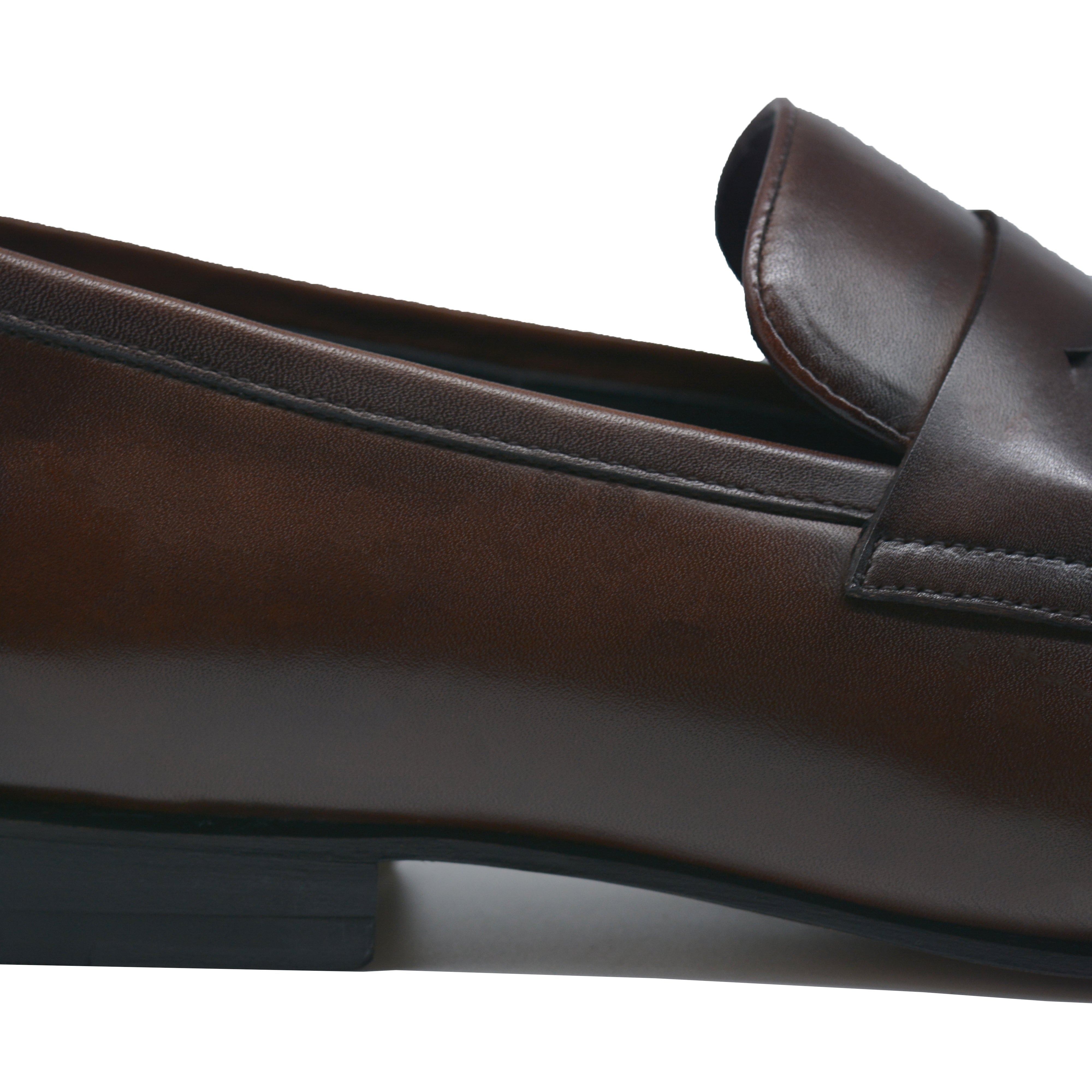 Men's Dark Brown Calfskin Shiny Classic Penny Loafer