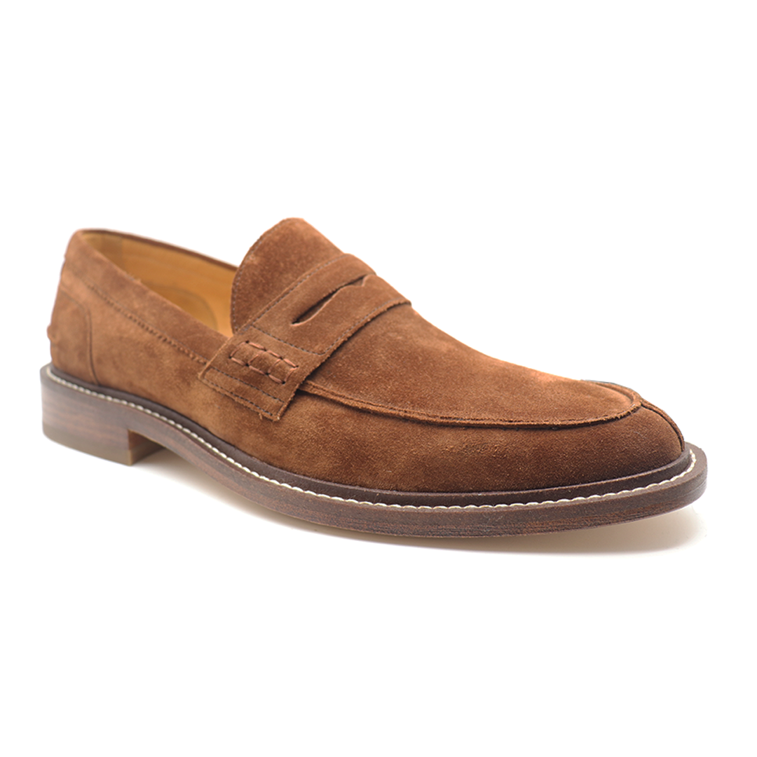 Men's Brown Suede Leather Casual Penny Loafer