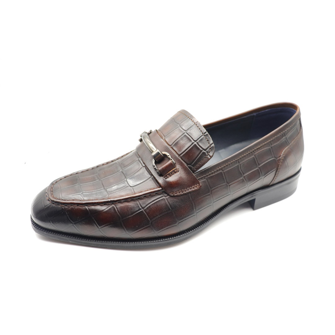 Dark brown Moc Toe Leather Bit Loafers
