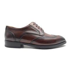 Brown Old English Brogue cowhide oxfords for men