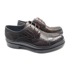 Dark Brown knurling Brogue cowhide oxfords for men