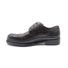 Dark Brown knurling Brogue cowhide oxfords for men