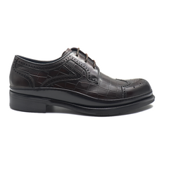 Dark Brown knurling Brogue cowhide oxfords for men