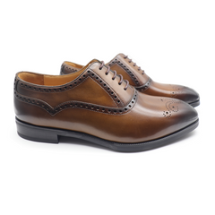 Brown men carved business oxford