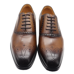 Brown men carved business oxford